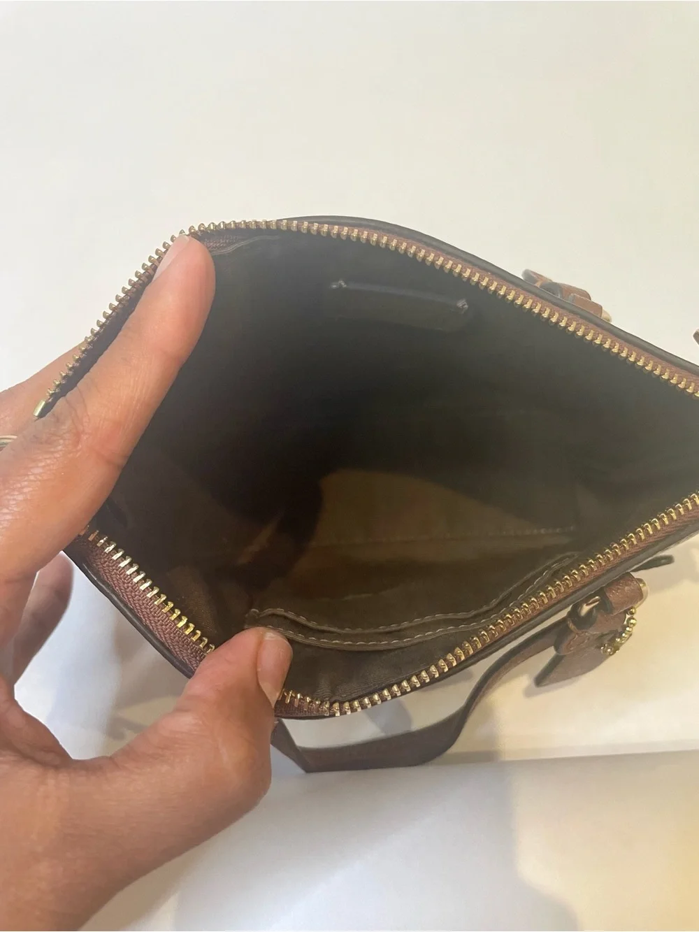 Coach Brown Leather Mini Satchel with Gold Hardware